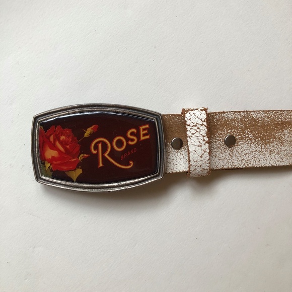 Rose Brand Belt Buckle With Removable Leather Belt - Picture 1 of 10